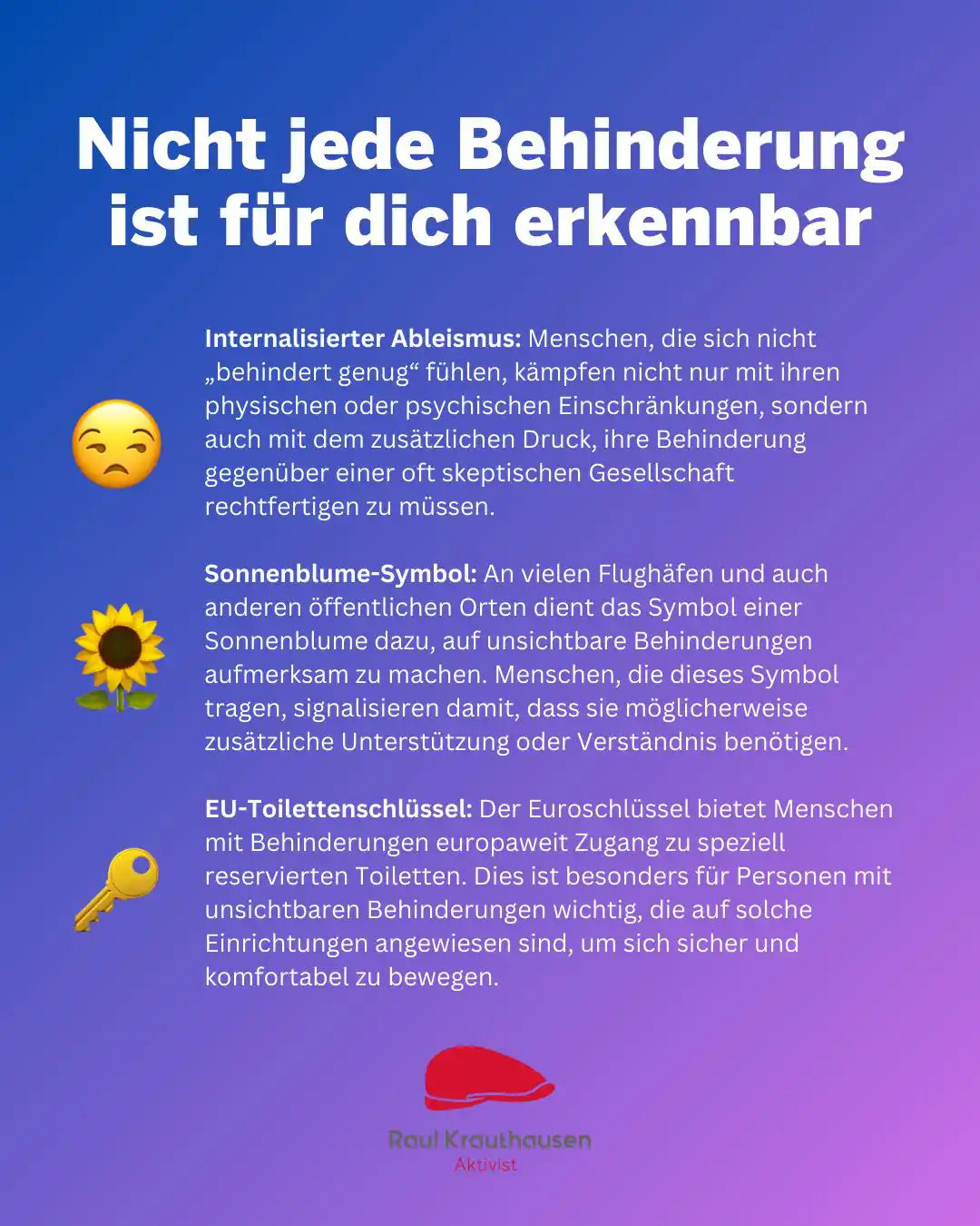 Nicht jede Behinderung ist sichtbar 3 nicht erkennbare Behinderung