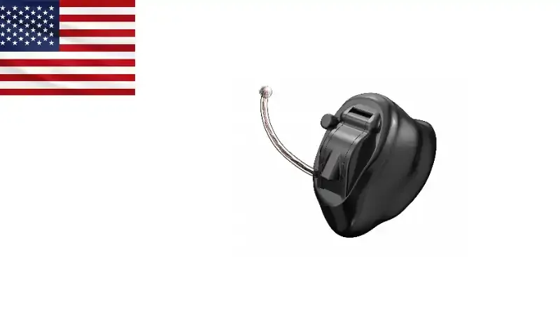 Abbildung eines schwarzen kleinen Hörgeräts