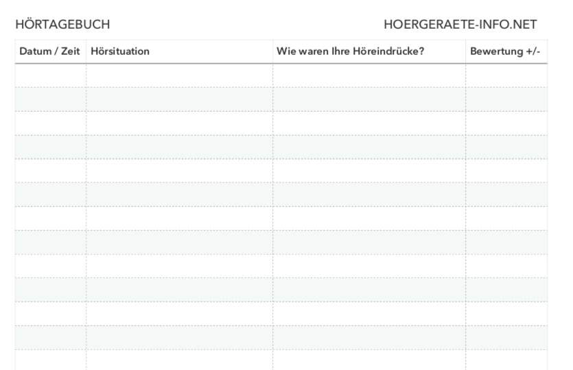 Kostenloses Hörtagebuch – Download