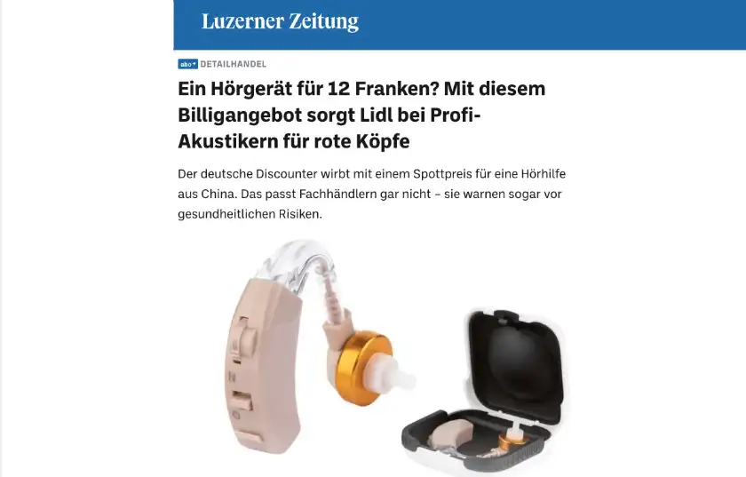 Schweiz: Hörgerät von LIDL sorgt für Ärger