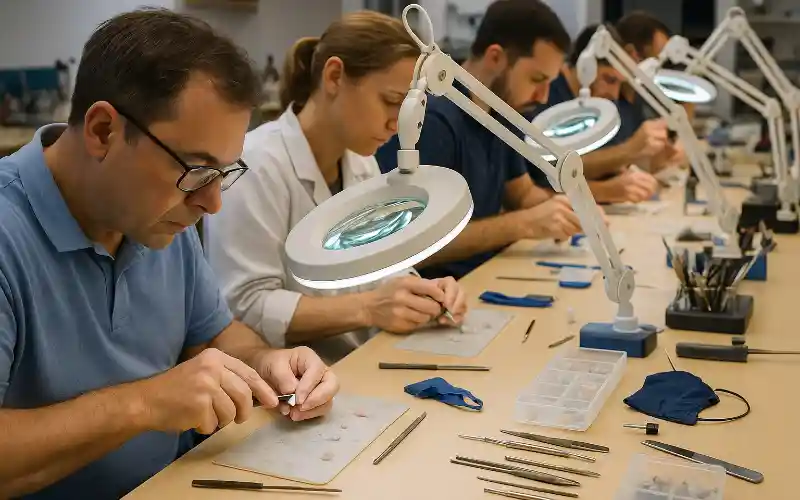 Fertigung von Otoplastiken durch Laboranten