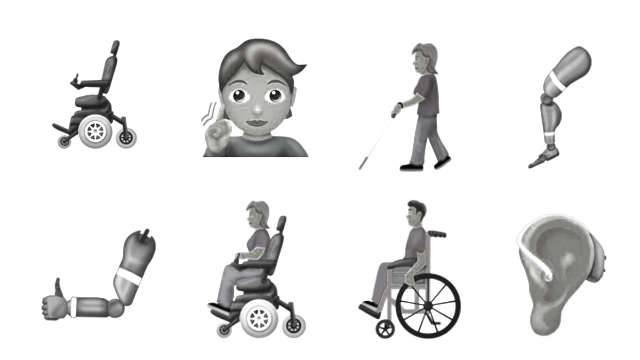 Emojis für Hörgeräte und Hörbehinderung